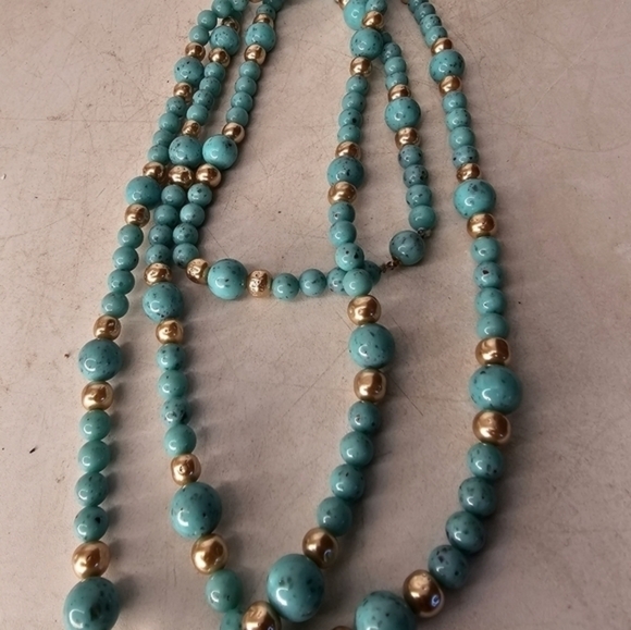 Nice‎ long vintage turquoise necklace - Picture 1 of 6